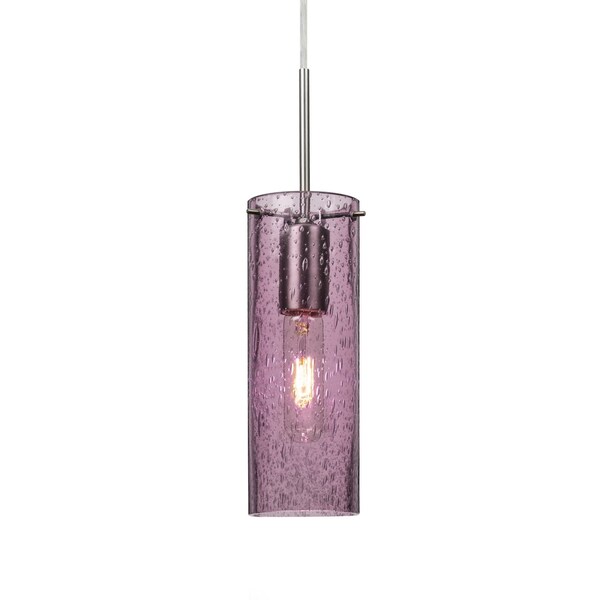 Besa Lighting Juni 10 Cord Pendant, Plum Bubble, Satin Nickel, 1x60W Incandescent 1JT-JUNI10PL-SN - main